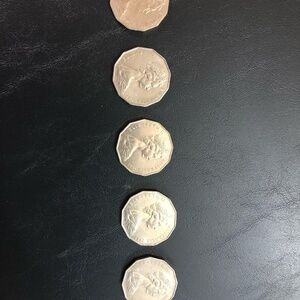 Set of 5-Australian 50 cent coins